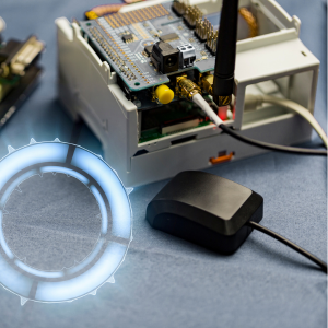 Connected hardware device representing IoT integration and smart system connectivity
